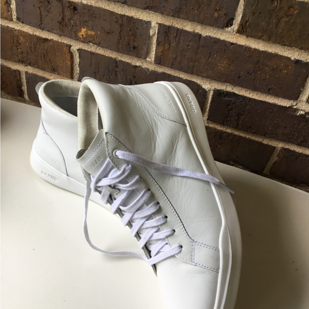 Cole Haan Men's White Leather High-Top Sneakers